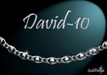 David 10 - náramek rhodium